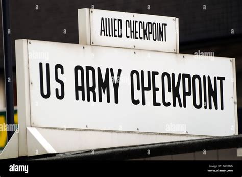 Us Army Checkpoint Sign Checkpoint Charlie Berlin Stock Photo