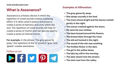 Assonance is a literary device in which the repetition of vowel sounds ... 