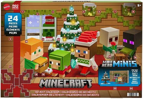 Minecraft Mob Head Minis 2023 Advent Calendar Mattel Toys - ToyWiz