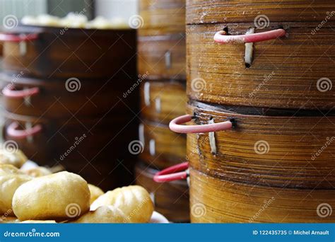 Chinese Dim Sum In Basket Of Bamboo Stock Image Image Of Asia