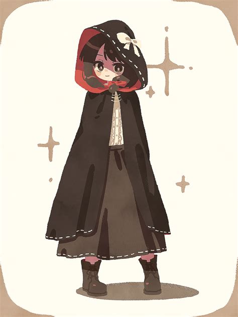 Safebooru 1girl Black Cloak Black Footwear Black Skirt Blush Stickers