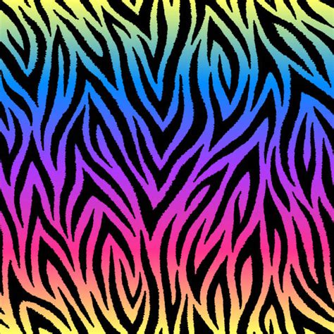 Neon Rainbow Zebra Print Wallpaper