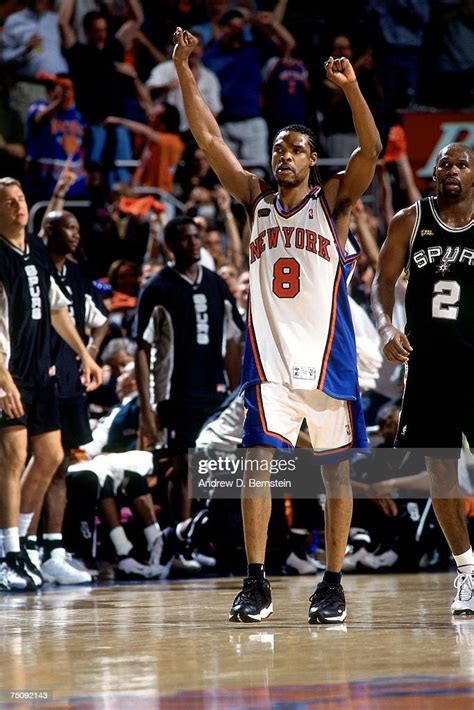 Latrell Sprewell of the New York Knicks displays emotion against the ...