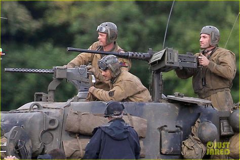 Brad Pitt & Shia LaBeouf Continue Filming 'Fury' Tank Scenes: Photo ...