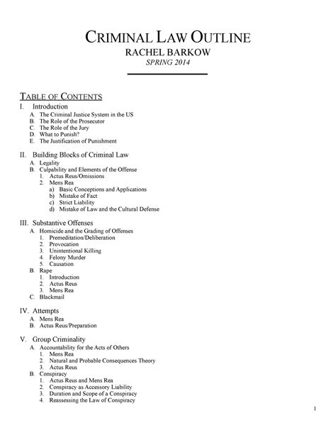 Crim Outline Example Criminal Law Outline Rachel Barkow Spring