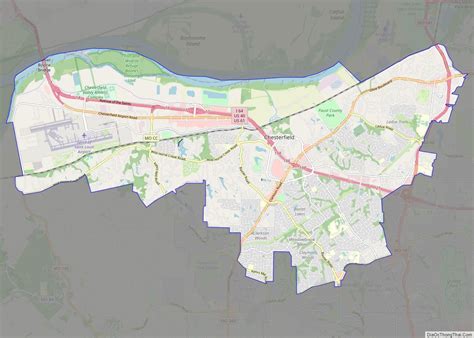 Map of Chesterfield city, Missouri