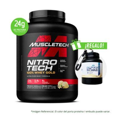 Proteína Nitro tech 100 Whey Gold 2 24 kg Vainilla Muscletech con