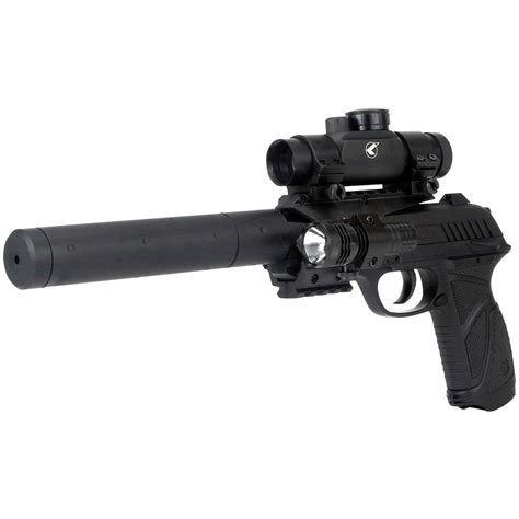 Gamo® Pt 85 Blowback Tactical Co2 Air Pistol With Red Laser Rgb Dot Sight And Tactical Light