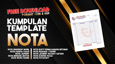 Desain Nota Free Template Youtube