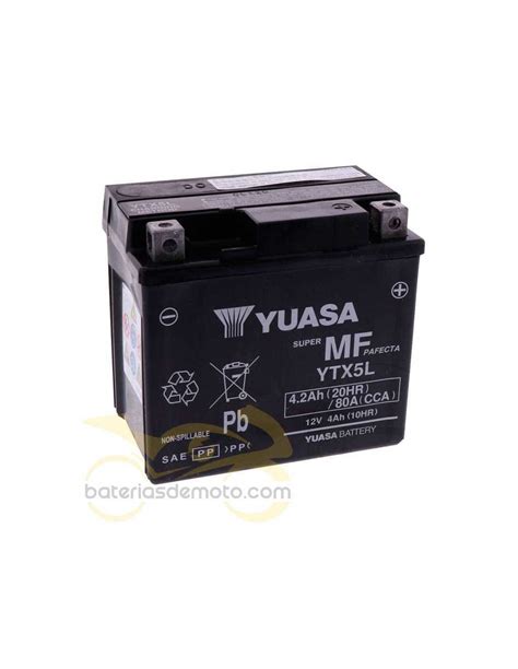 YTX5L BS Yuasa batería para Aprilia RS 50 y Peugeot Citystar 50