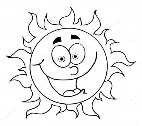 Outline Of A Happy Sun Stock Illustration By ©hittoon 7276582