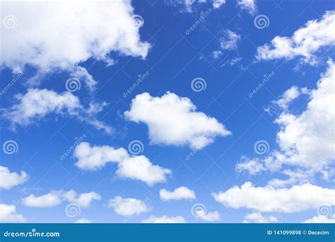 Blue Sky Cloudy. Sunny Day with Clouds Stock Photo - Image of sunny ...