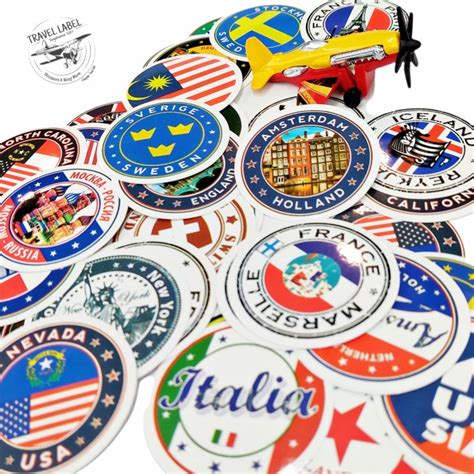 Jual Sticker Koper 1 Set 60 Pcs Lambang Bendera Negara World