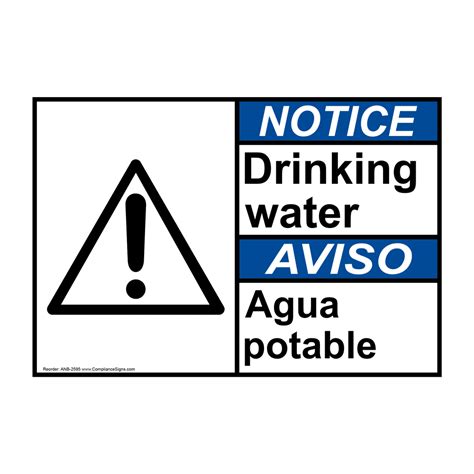 Notice Sign Drinking Water Sign Ansi