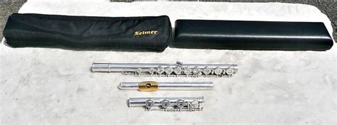 Usa Selmer Sterling Silver C Flute With Gold Lip Plate Reverb