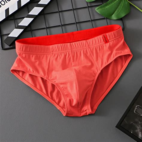 Solid Cotton Briefs Men S Convex Pouch Panties Youth Fasion Lingerie Low Rise Breathable Men