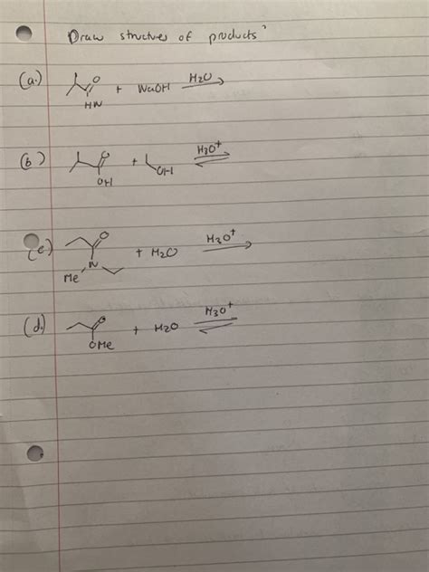 Solved Draw Structures Of Products A Ve F Wadh Mzu Chegg