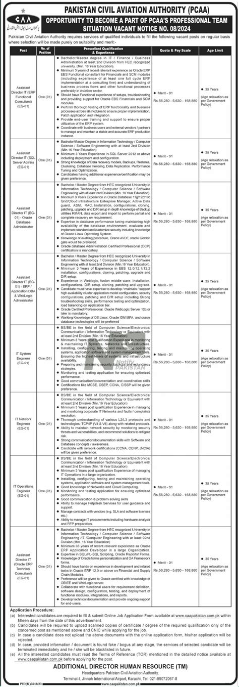 Pakistan Civil Aviation Authority Pcaa Karachi Jobs Notify Pakistan