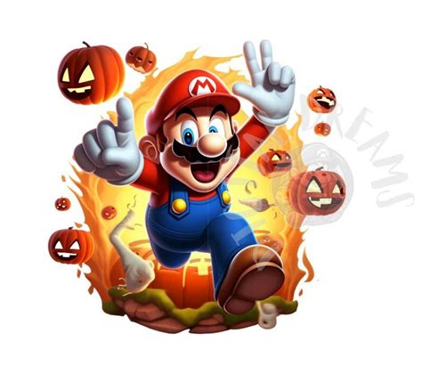 Set of 8 Realistic Mario Bros Halloween-themed Images JPEG PNG PDF - Etsy