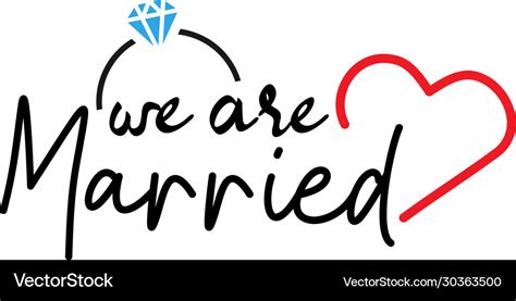 Wedding Quote Lettering Typography We Are Married Vector Image