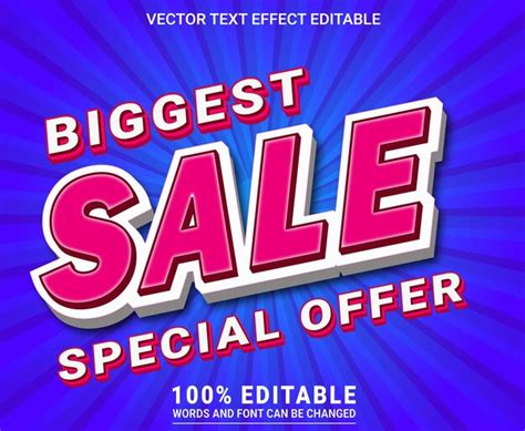 Premium Vector Sale Editable Text Effect Eps Vector