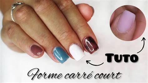 Tuto Carre Court Sans Limage Ongle En Gel Chablon Facile Et Nail Art