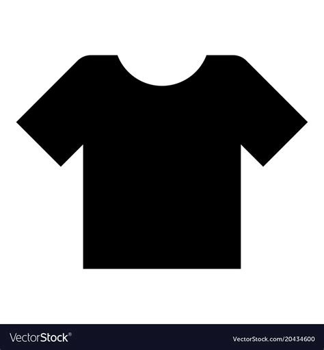 T Shirt Icon Black Color Flat Style Simple Image Vector Image