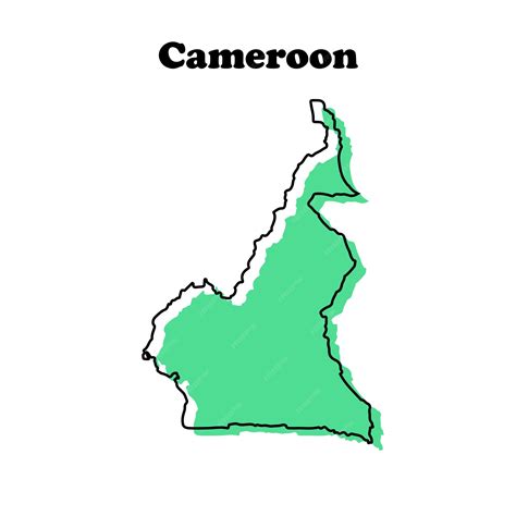 Premium Vector Stylized Simple Red Outline Map Of Cameroon