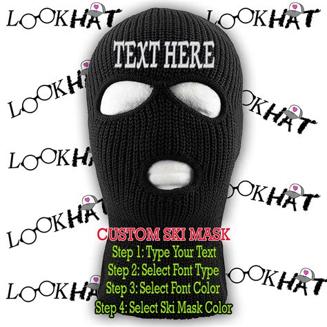 Custom Ski Mask Ski Masks Custom Text Custom Design Etsy Uk