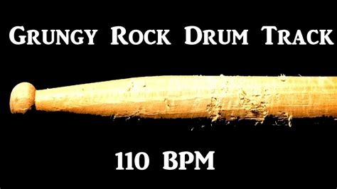 Grungy Rock Drum Track 110 Bpm Bass Guitar Backing Beat Drums Only 292