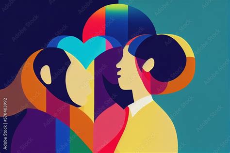 LGBTQIA Pride Love Lesbian Happy Couple Women In Love Abstract Art