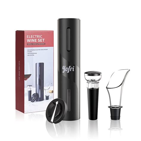 Yofri Electric Wine Opener Kit Rechargeable Automatic Corkscrew With