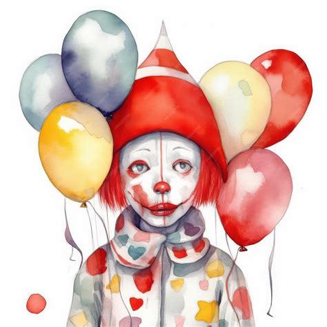 Premium Ai Image Clown Drawing On White Background Desktop