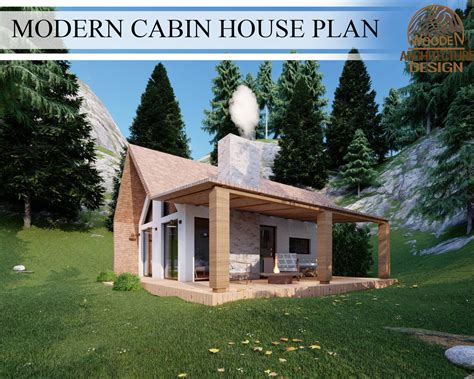 Modern Forest House Plan, 1 Bedroom 1 Bathroom House Plans, 496.21 Sq ...