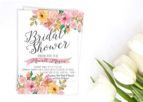 Floral Bridal Shower Invitation Flower Bridal Shower Invite - Etsy