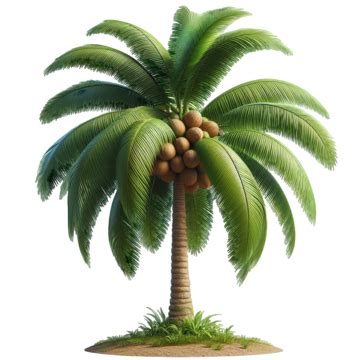 High Resolution 3d Model Of A Tropical Palm Tree With Single Coconut