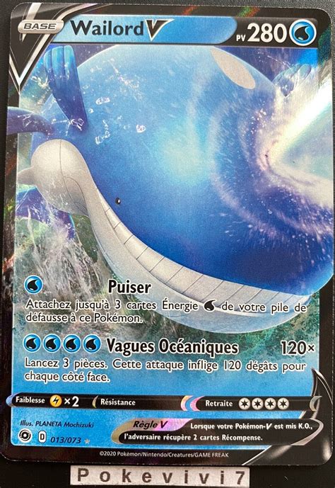 Carte Pokemon Wailord Ultra Rare V Ep E Et Bouclier Eb