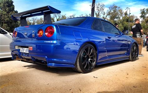 Nissan Skyline R34 Blue Wallpaper