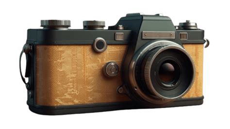 Vintage Camera On Wooden Table Top 3d Render Vintage Camera Table