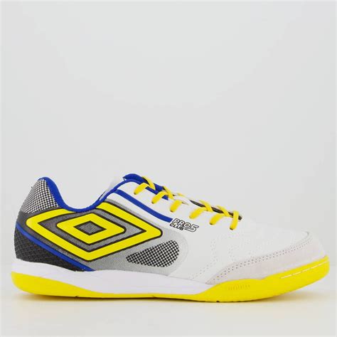 Chuteira Umbro Pro Bump Club Futsal Branca E Amarela Branco