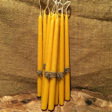 Small Pure Beeswax Candles Pure Beeswax Tapers Hand Dipped Etsy