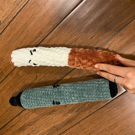 Humongo Big Cig Pdf Pattern Crochet Cigarette Plushie Soft Amigurumi Pdf Pattern Angry Cigarette