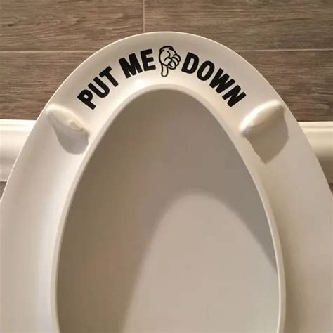 Put Me Down Decal Bathroom Toilet Seat Vinyl Sticker Sign Reminder For