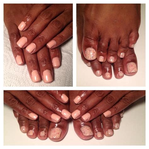 Gel Polish Manicure And Regular Polish Pedicure Cute Toe Nails Toe