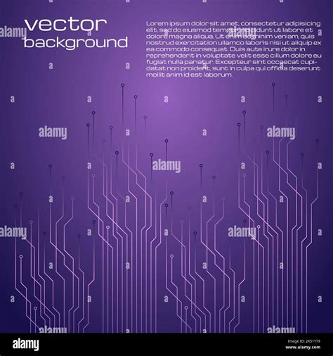 Abstract Technological Purple Background With Elements Of The Microchip