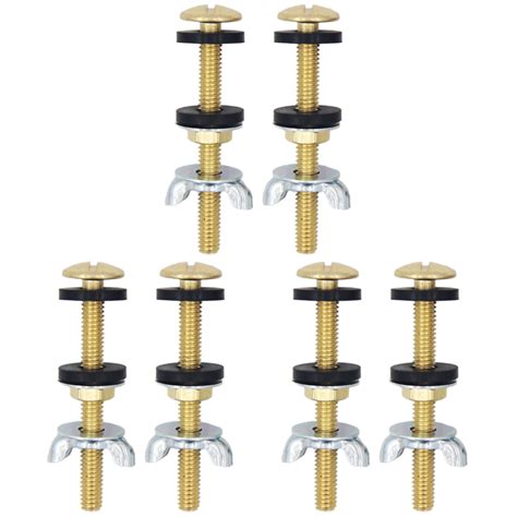 6 Pcs Toilet Bolts Heavy Duty Toilet Tank Bolts Brass Replacement