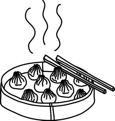 Download Dumpling Clipart Clip Art - Dim Sum Black And White PNG Image ...