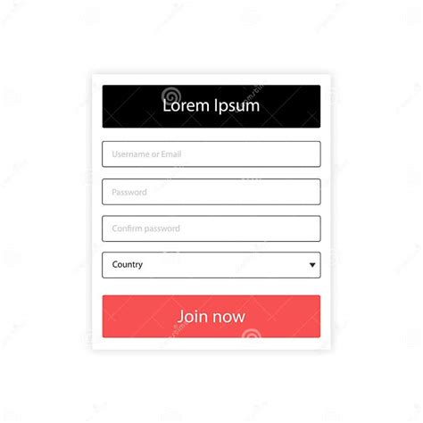 Login Form Menu With Simple Line Icons Website Element For Your Web