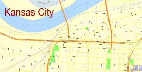 Map Kansas City Metro Area Pdf Editable Vector City Plan 100 M Scale