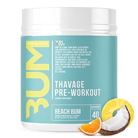 Raw Pre Workout Powder Thavage Beach Bum Chris Bumstead Sports